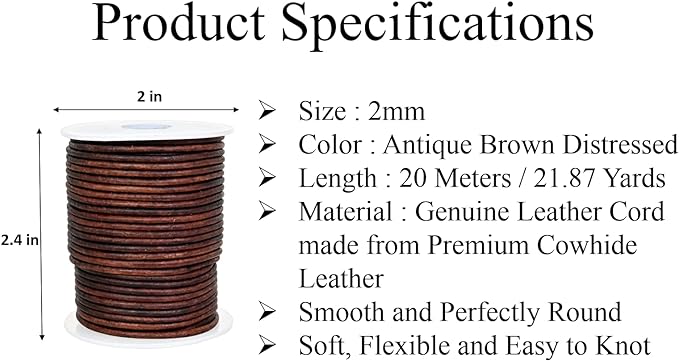 GENIQUE Real/Genuine Round Leather Cord - Image 3