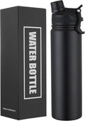 Insulated Water Bottle 24oz, Stainless Steel Double Wall Vacuum Sports Flask by ERTOOE
