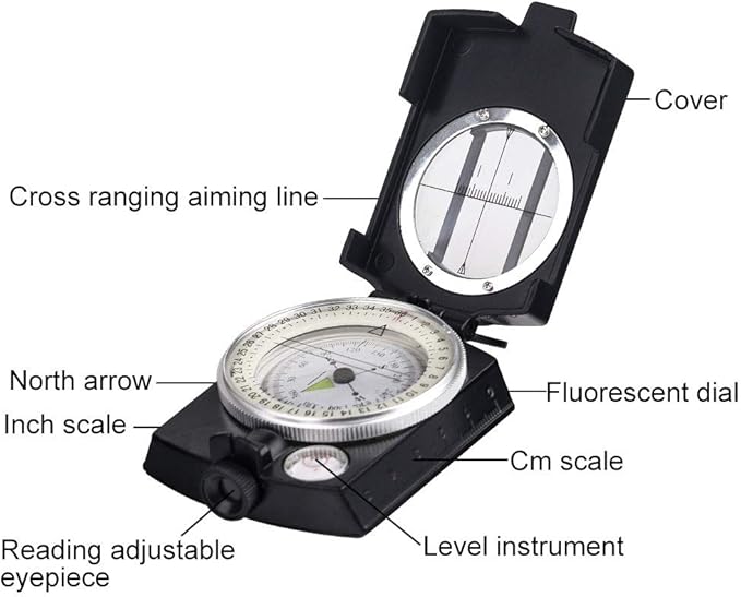 COSTIN Multifunctional Compass, Metal Military Waterproof High Accuracy Compass - Image 4