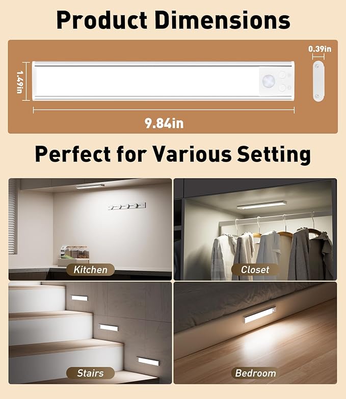 SZOKLED Motion Sensor Light Indoor, Closet Lights Rechargeable Battery Operated - Image 6