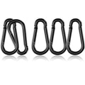 5 Pack 3.9" Heavy Duty Carabiner Clips, M10 Black Galvanized Steel Spring Snap by SEUNGCH