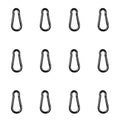 Black Carabiner, Heavy Duty Galvanized Steel Spring Snap Hook Carabiner Clips by High-PQ