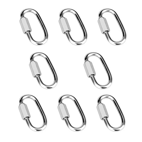 8 Pcs 1.62 Inch 304 Stainless Steel Screw Chain Quick Links, 500 Lbs Capacity by Vmuter