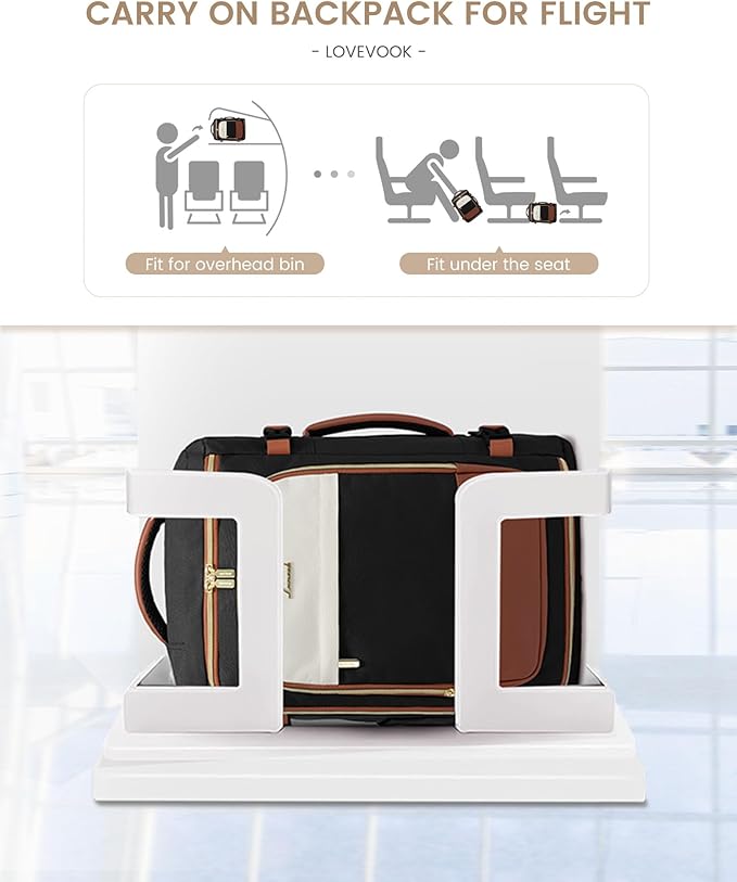 LOVEVOOK 40L Travel Backpack Carry on Flight Approved, Personal Item Bag - Image 4