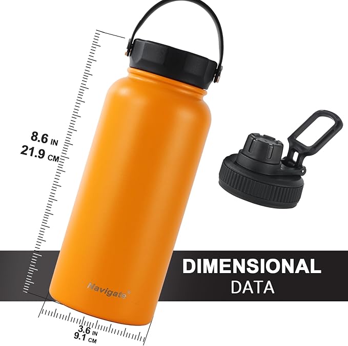 Navigate 32 oz Insulated Stainless Steel Sports Water Bottle - Image 2