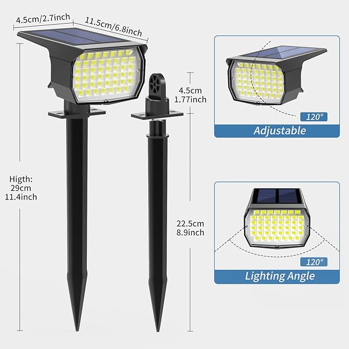 WENATY Solar Spot Lights Outdoor Waterproof IP65, 12 Pack Landscape Spotlights - Image 6