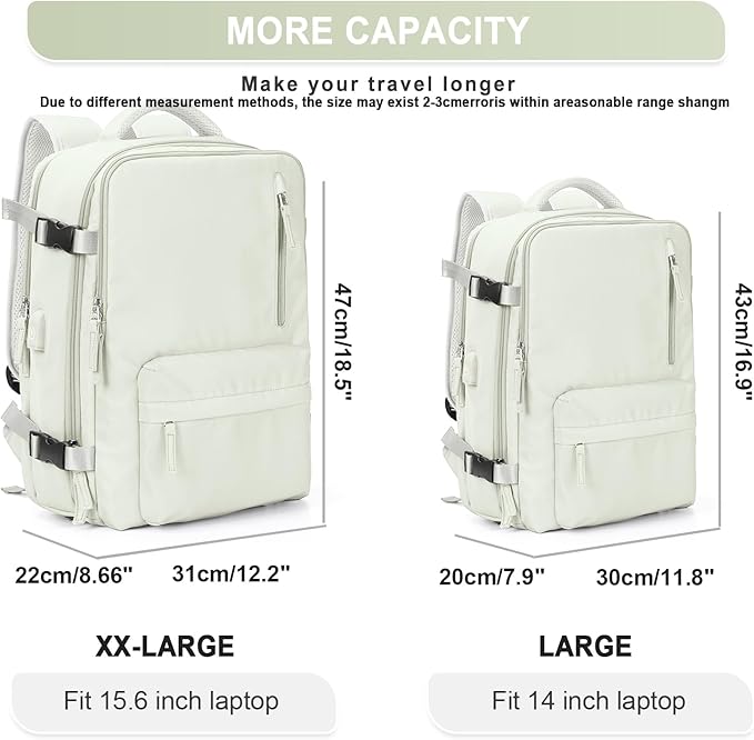 WONHOX Large Travel Backpack Carry on Flight Approved Laptop Work Business - Image 4