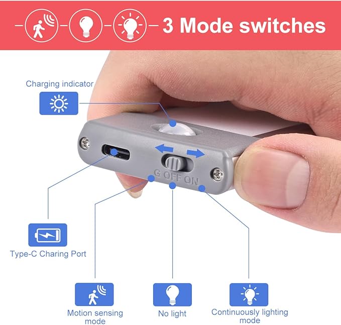 30-LED Motion Sensor Cabinet Light, Under Counter Closet Lighting, Wireless USB - Image 3