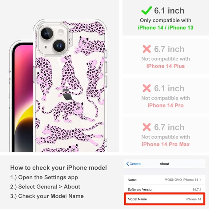 MOSNOVO for iPhone 13/14 Case | Military Grade 6.6ft Drop Tested | Clear - Image 2