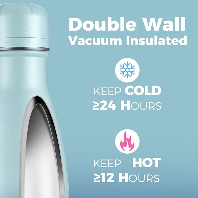 Volhoply 17oz Insulated Stainless Steel Water Bottle, Double Wall Vacuum Flask - Image 3