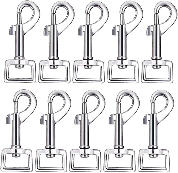 Swivel Snap Hooks, Lucky Goddness 10pcs Metal Heavy Duty Square Eye Clasp by LuckyGoddness