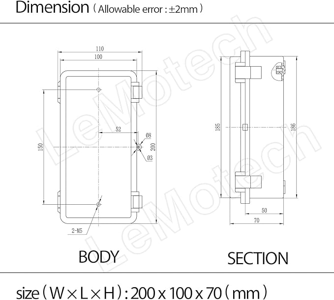 ABS Plastic Dustproof Waterproof IP65 Junction Box Hinged Shell Universal - Image 8