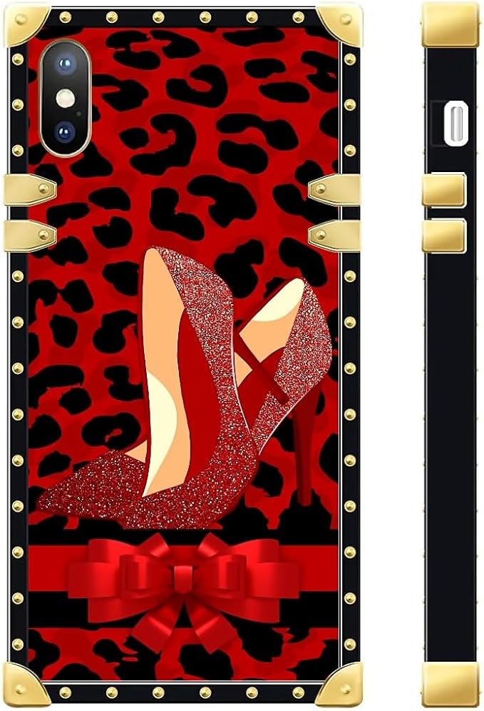 Compatible with iPhone XR Case, Elegant High Heels Luxury Golden Decoration - Image 3