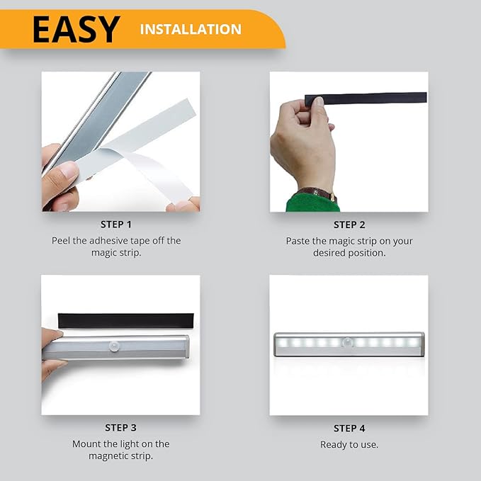 PeakPlus LED Motion Sensor Light, LED Battery Operated Lights, Under Cabinet - Image 4