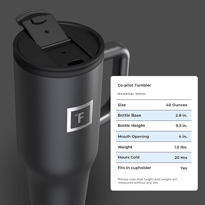 IRON °FLASK Co-Pilot Insulated Mug w/Straw & Flip Cap Lids - Image 9