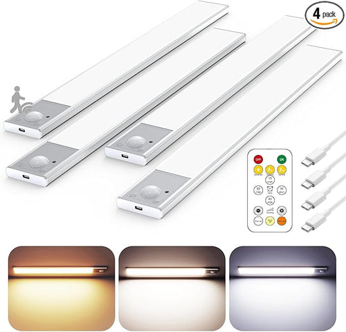 12" Ultra-Thin Under Cabinet Lighting Wireless, Aluminum Alloy Under Counter by Skairipa