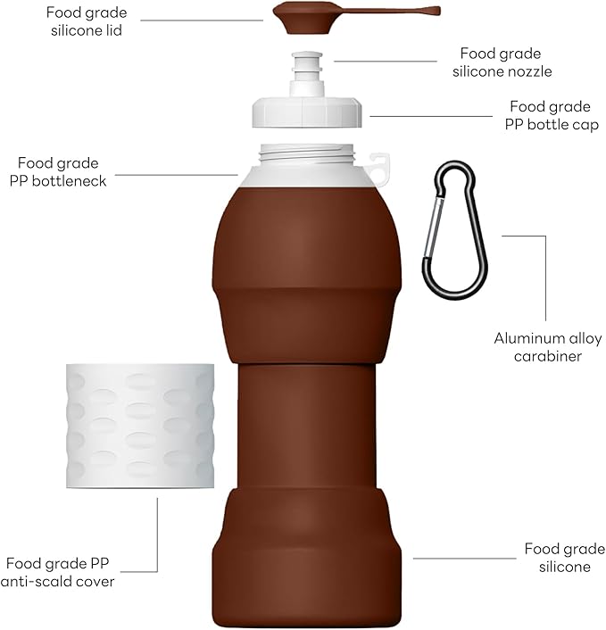 Collapsible Lightweight 20oz Water Bottle, Food-Grade Silicone BPA Free - Image 7