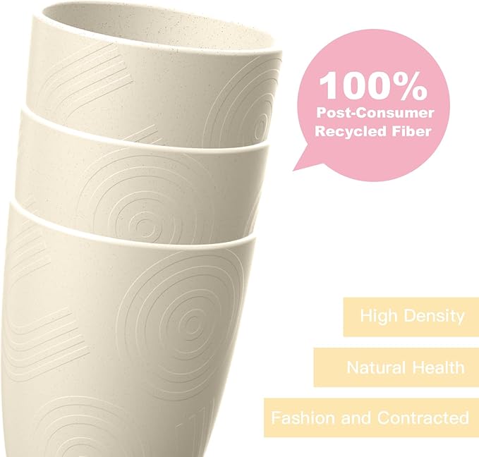 Homienly Unbreakable Drinking Glasses 16oz Wheat Straw Cups–6-Pack Reusable - Image 4