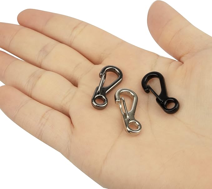 SWATOM Small Mini Carabiner Clip Tiny Spring Snap Hook Keychains Micro - Image 4