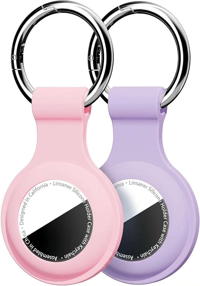 Linsaner Case for AirTag 2nd Gen & 1st Gen, Silicone Holder Keychain Key Ring by Linsaner