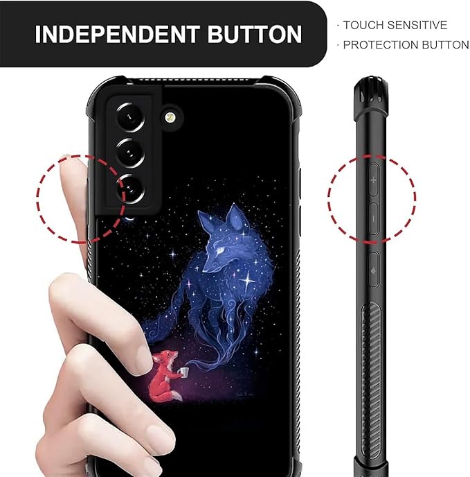 for Samsung Galaxy S22 Plus Case, Galaxy Fox Wolf Pattern Graphic Design Girl - Image 4