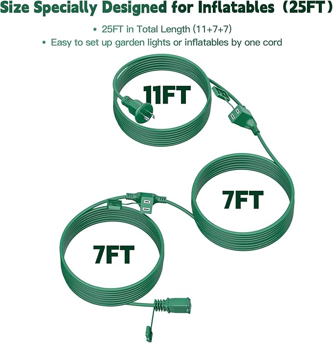 25FT Outdoor Extension Extension Cord - Image 3