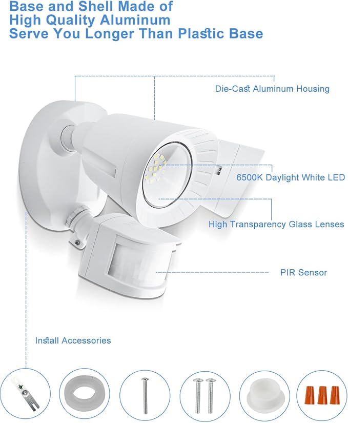 UFOND LED Security Lights Outdoor Motion Sensor Light，2400 Lumen All Aluminum - Image 2