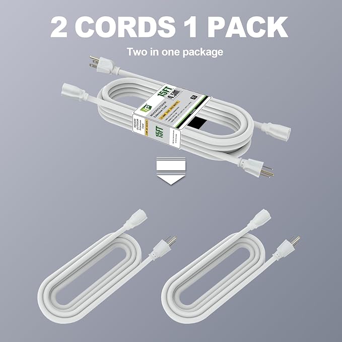 EP 2 Pack 15 Ft Outdoor Extension Cord - Image 3