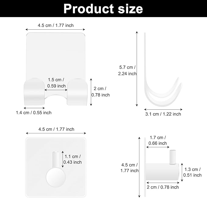 CGBE Razor Holder for Shower, 4 Packs Shaver Holder and 4 Packs Shower Hooks - Image 3