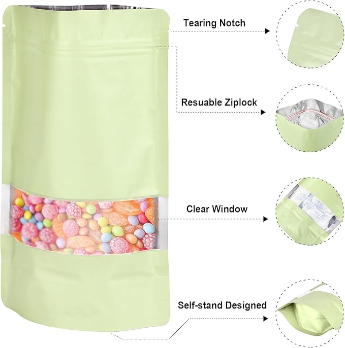 6.3"x9.5" 120pcs Mylar Bags for Food Storage, Smell Proof Bag - Image 3