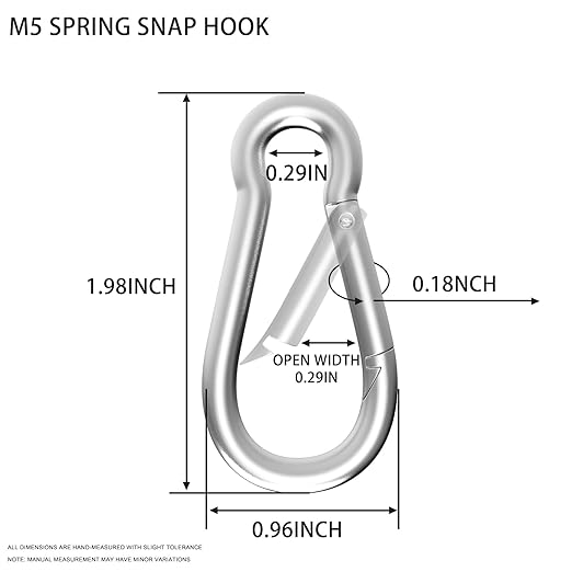 Carabiner, Heavy Duty Galvanized Steel Spring Snap Hook Carabiner Clips - Image 2