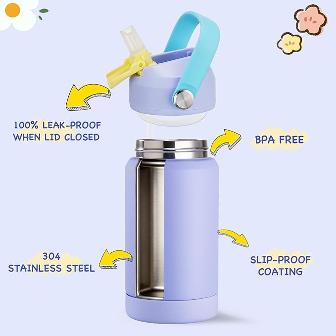 Kerilyn 12oz Water Bottle, Stainless Steel Insulated Water Bottle - Image 3