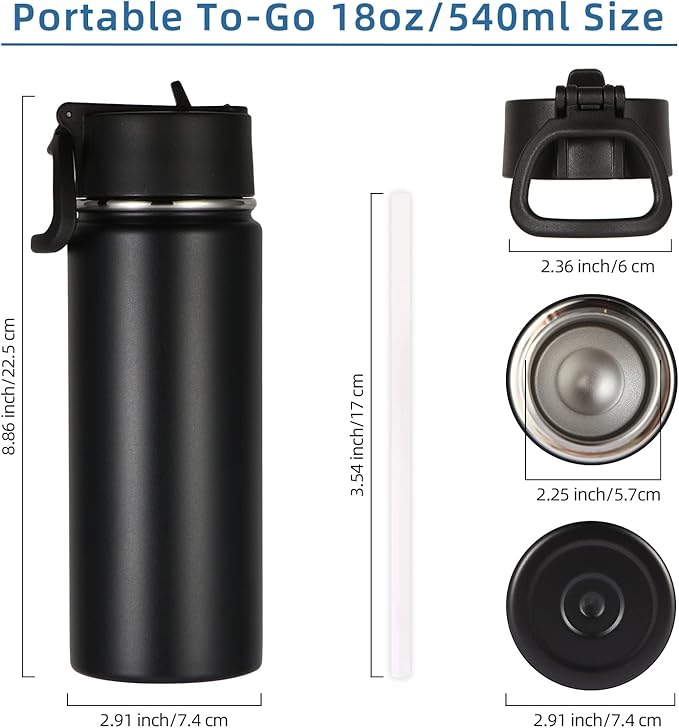 Volhoply 18oz Kids Insulated Water Bottle, Stainless Steel Water Bottles - Image 5