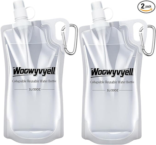 2-Pack 33oz Collapsible Water Bottles by Unknown