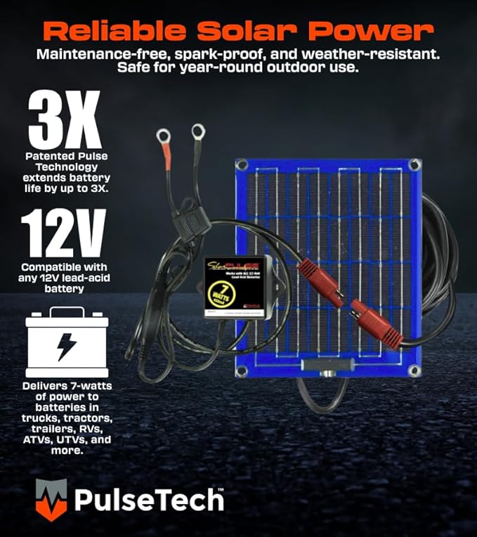 PulseTech SolarPulse SP-7 Solar Battery Charger Maintainer, 7 Watt - Image 2