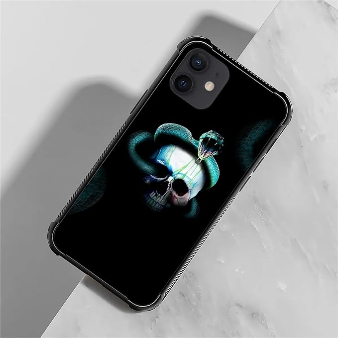 for iPhone 12 Mini Case, Skeleton Winding Snake Pattern Graphic Design Girl Boy - Image 2