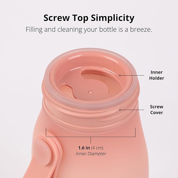 BLUE GINKGO Collapsible Water Bottle – Lightweight, Foldable Silicone Bottle - Image 5