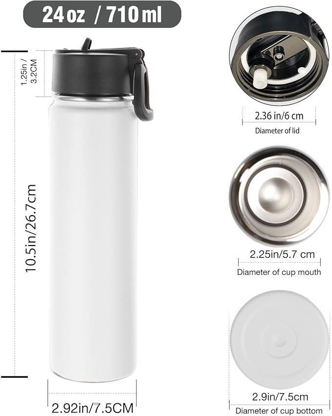 Volhoply 24oz Insulated Water Bottle - Image 2