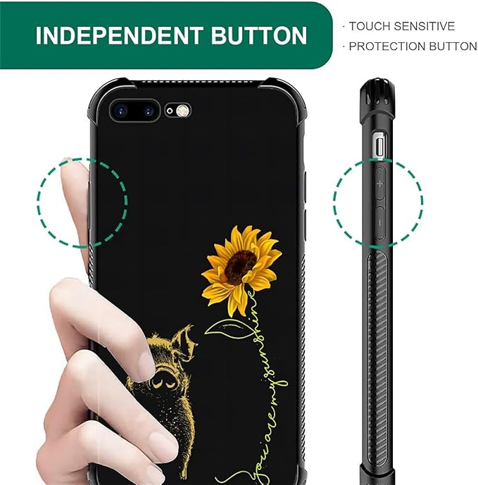 Case for iPhone 7 Plus/8 Plus, Soft Silicone Hard Acrylic Protection, Sunshine - Image 6