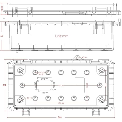 Electrical Waterproof Custom Junction Box, Outdoor Hinged Clear Cover Stainless - Image 2