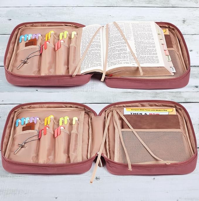 FINDCOZY Bible Cover for Women, Durable Carrying Book Case Church Bag for - Image 3