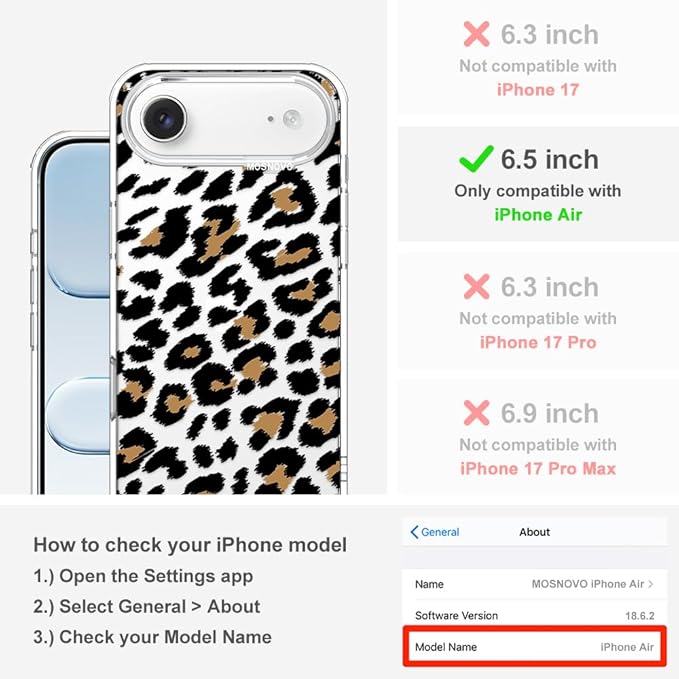 MOSNOVO for iPhone Air Case | Military Grade 6.6ft Drop Tested | Camera Control - Image 2