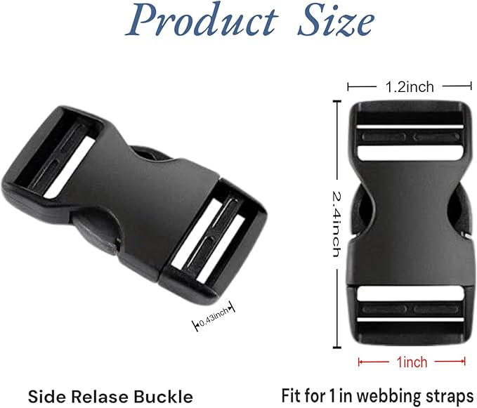 10 Pack 1 Inch Buckle Quick Side Release, Heavy Duty Plastic Side Release - Image 5