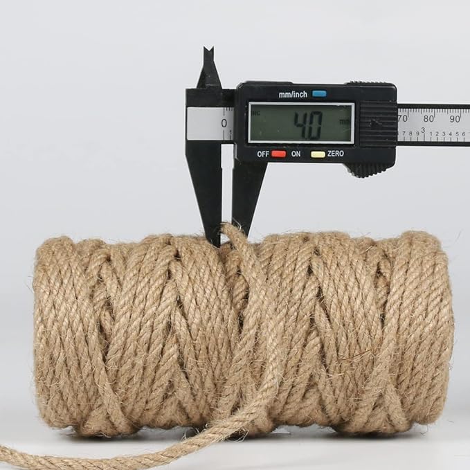PerkHomy 4mm Jute Rope 120 Feet Twisted Heavy Duty and Thick Twine Rope - Image 2
