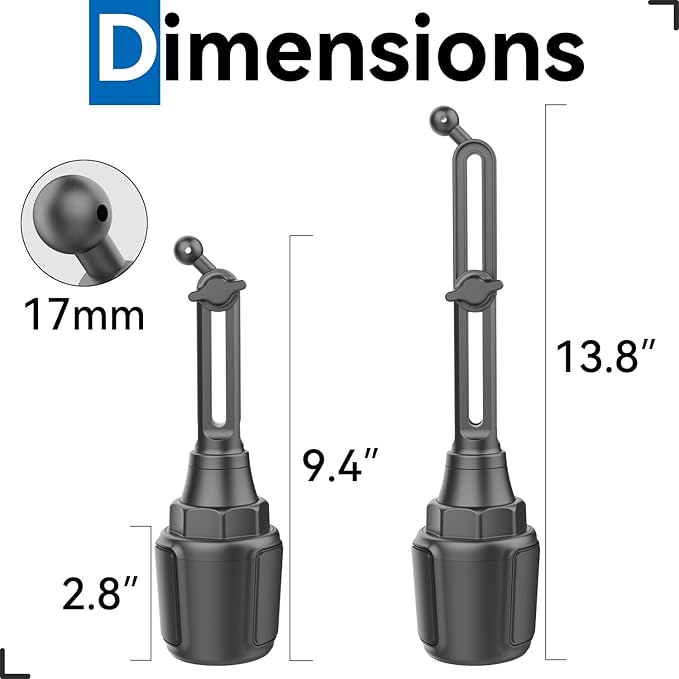 for Garmin GPS Car Mount Cup Holder Replacement 17mm Ball Mount - Image 8