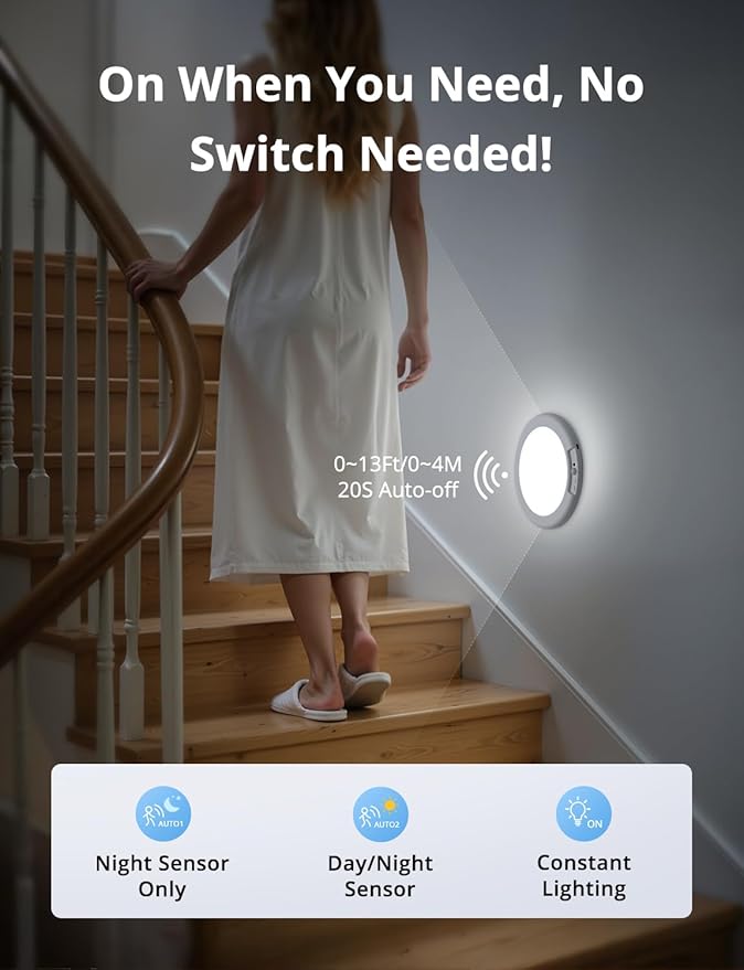 Combuh Battery Operated Shower Light Waterproof Inside, Rechargeable Motion - Image 6
