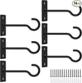 6Pack 4inch Wall Hook for Hanging Plant Bracket Black by QTJUST