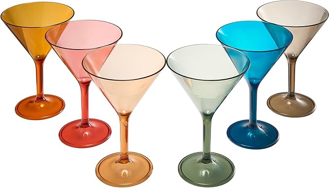European Style Plastic Crystal Glasses, Unbreakable Martini, Cocktail |Set of - Image 8