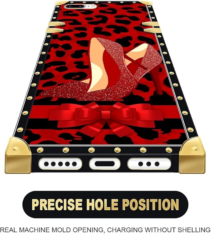Compatible with iPhone 8 7 SE Case, Elegant High Heels Luxury Golden Decoration - Image 5