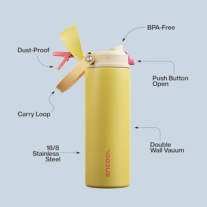 Insulated Water Bottle with Straw - Image 4